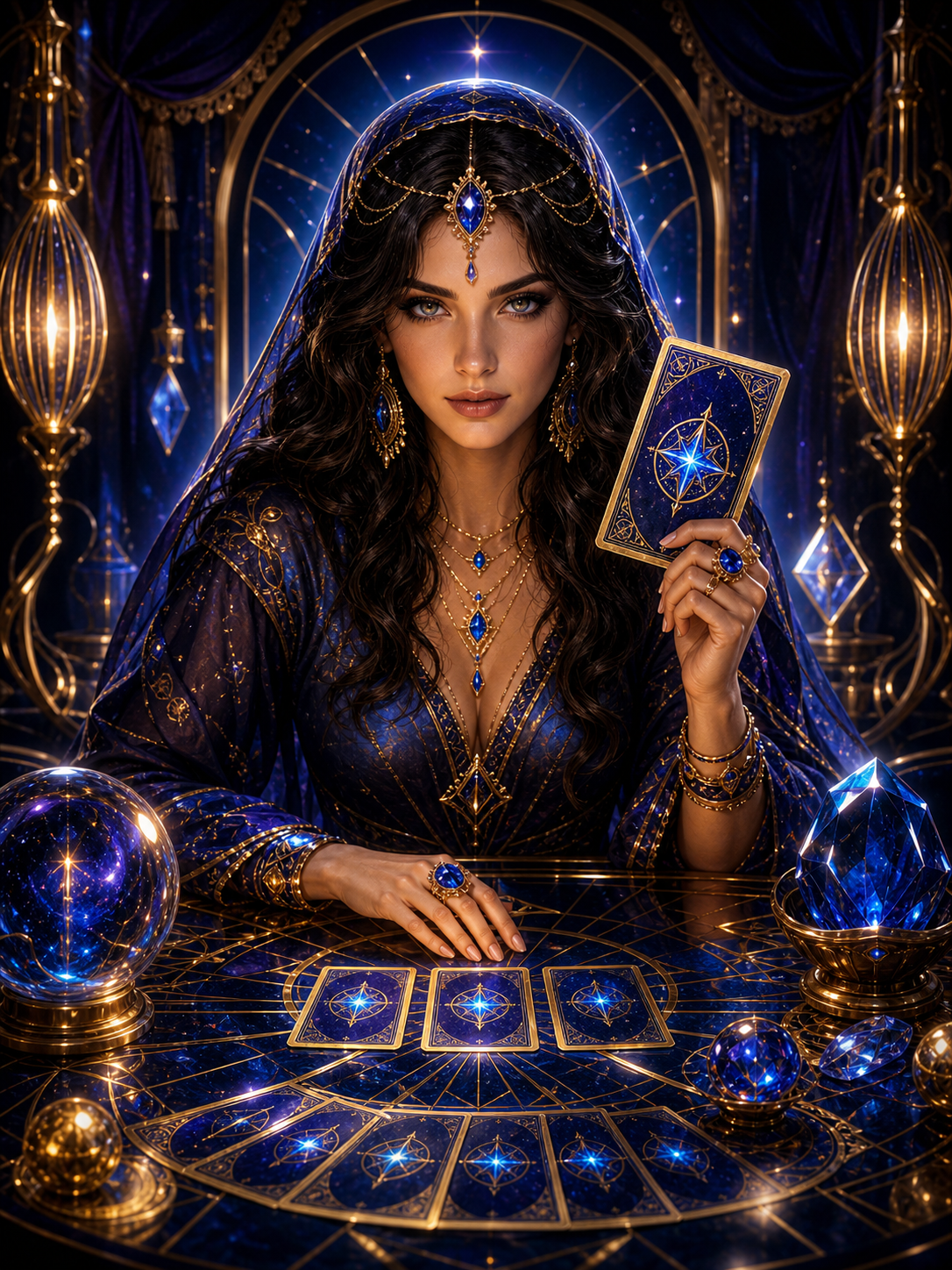Sapphire Oracle game cover with oracle character